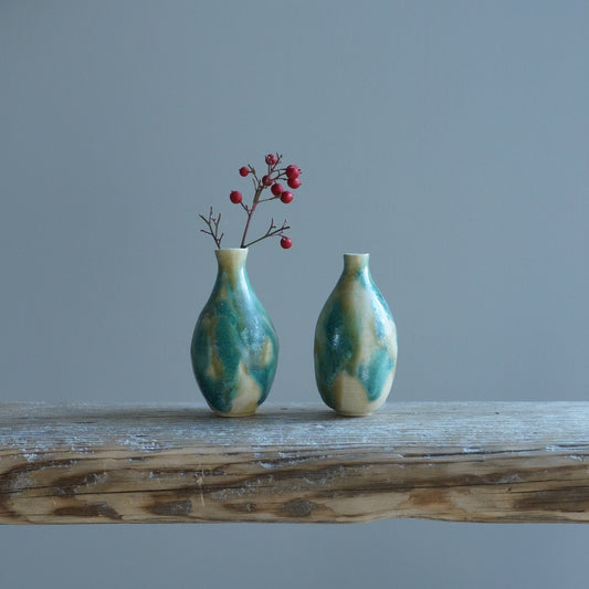 258_ Forest Green Flower Vase